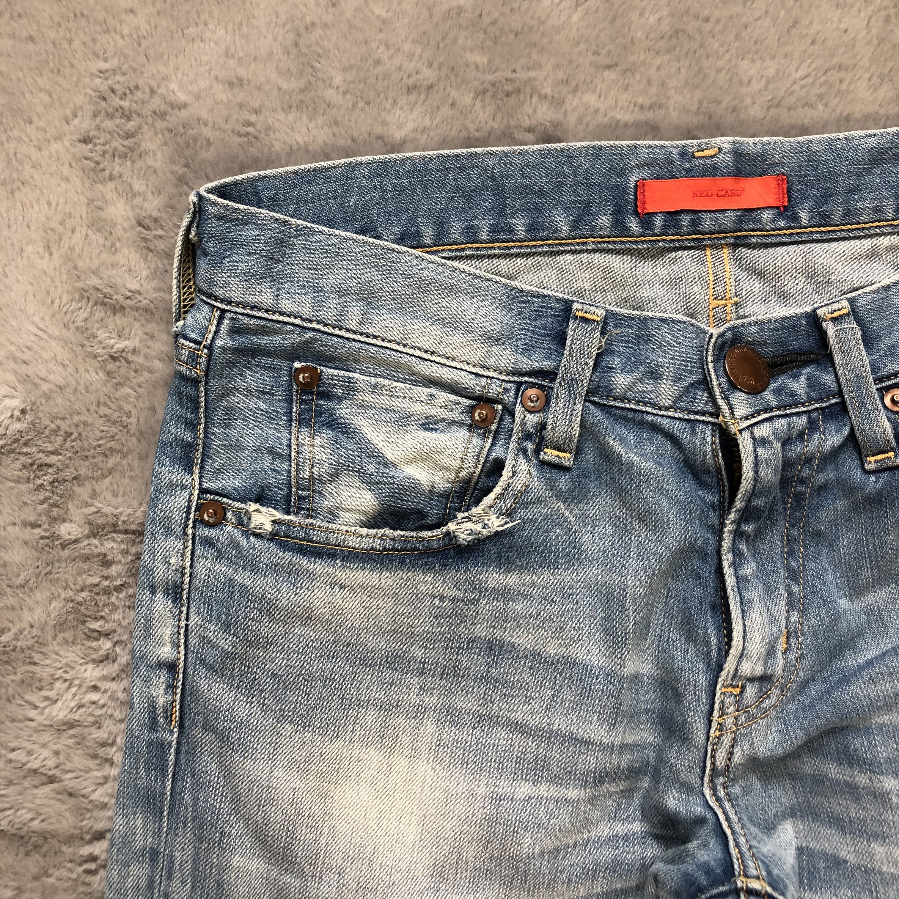 Japanese Brand RED CARD LIGHT WASH SLIM FIT DENIM PANTS #6485-221 Size US 31 - 3 Thumbnail
