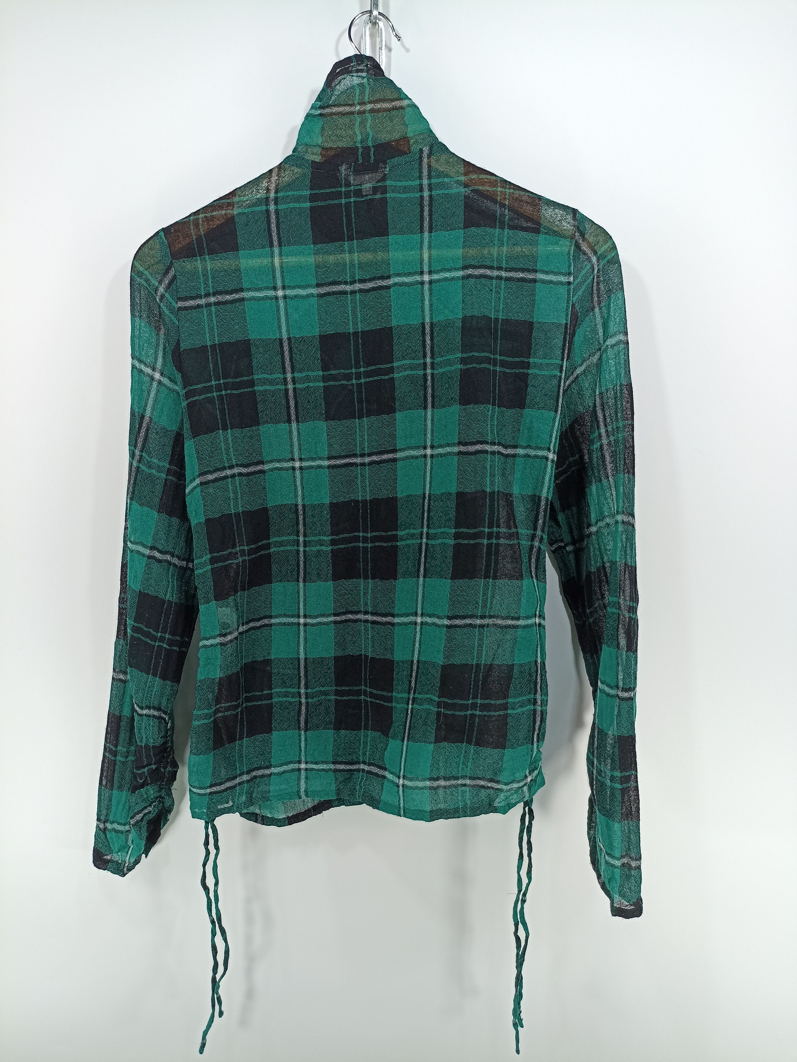 Designer × Japanese Brand Opaque Mesh Green plaid long sleeve Size M / US 6-8 / IT 42-44 - 3 Thumbnail
