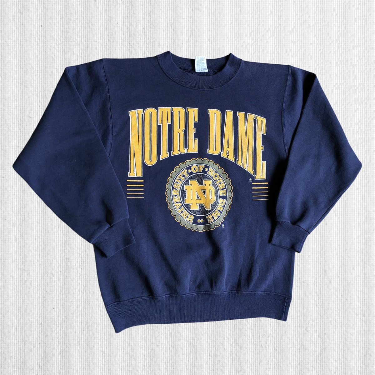 image of High School Legends x Vintage 90’S Notre Dame University Crewneck Sweatshirt, Men's (Size Medium)