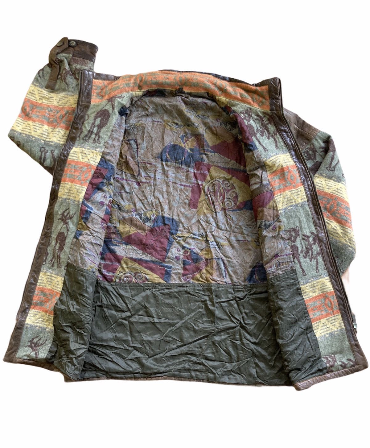 Japanese Brand DEER PRINTED ZIP UPS LEATHER TRIMMED JACKET Size US L / EU 52-54 / 3 - 3 Thumbnail