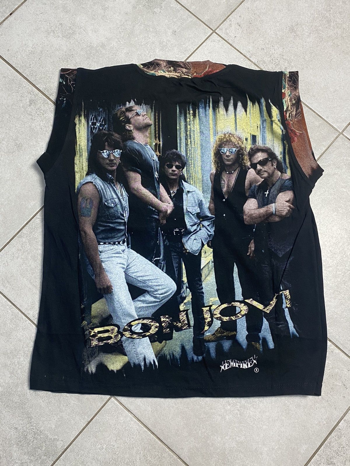 Band Tees 90s Bon Jovi Empire All Over Print Sleeveless Shirt Rare Size US L / EU 52-54 / 3 - 2 Thumbnail