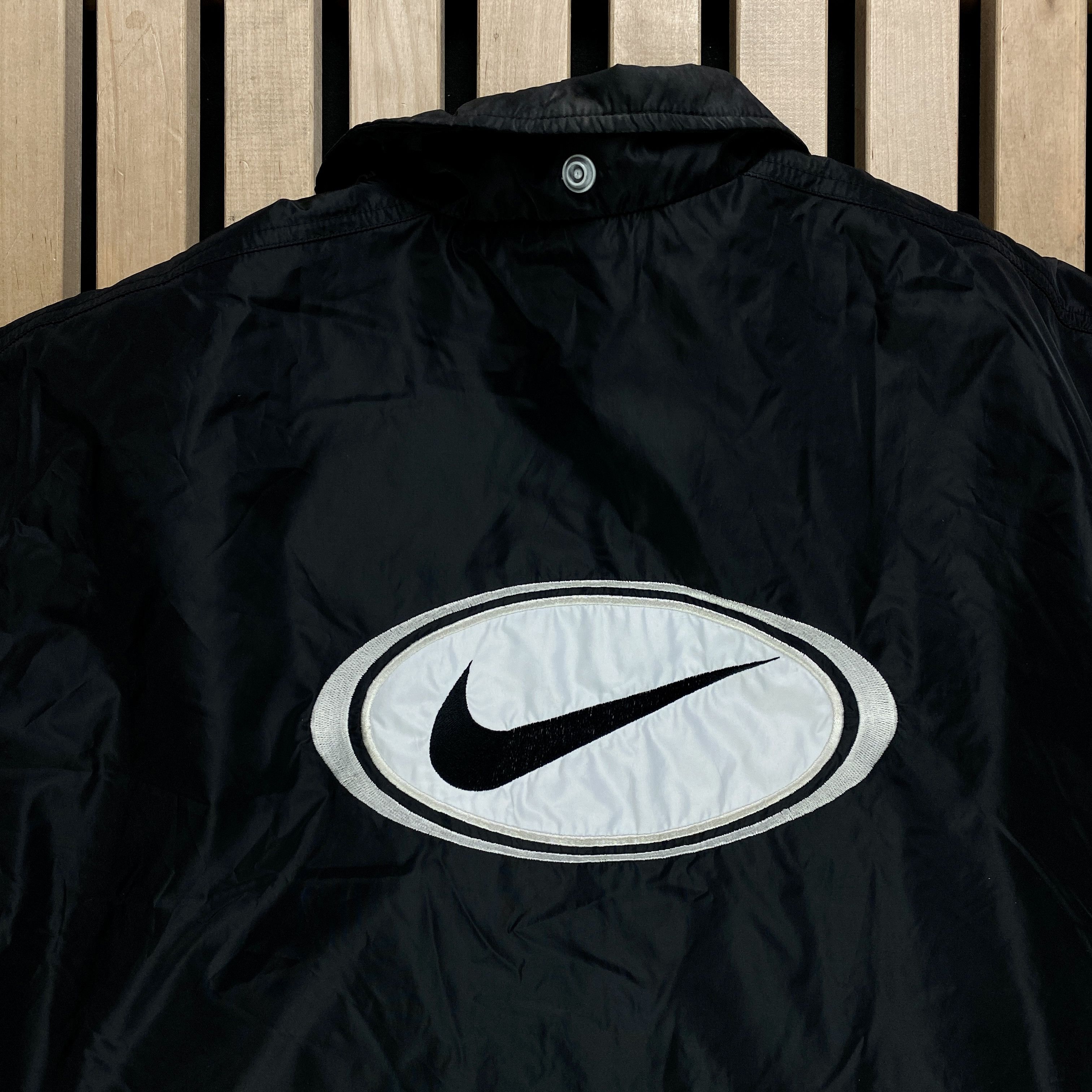 Nike × Vintage Mens Warm Jacket Nike Swoosh Vintage Size XL Black Nylon Size US XL / EU 56 / 4 - 4 Thumbnail