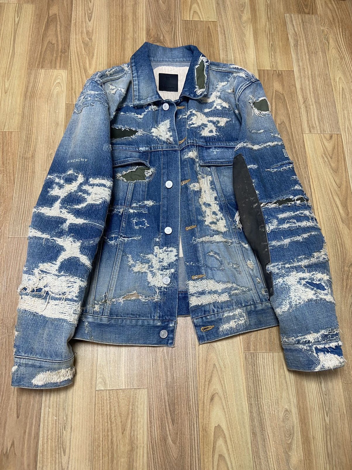 Givenchy Xxl Givenchy Distressed moleskin boro denim jacket | Grailed