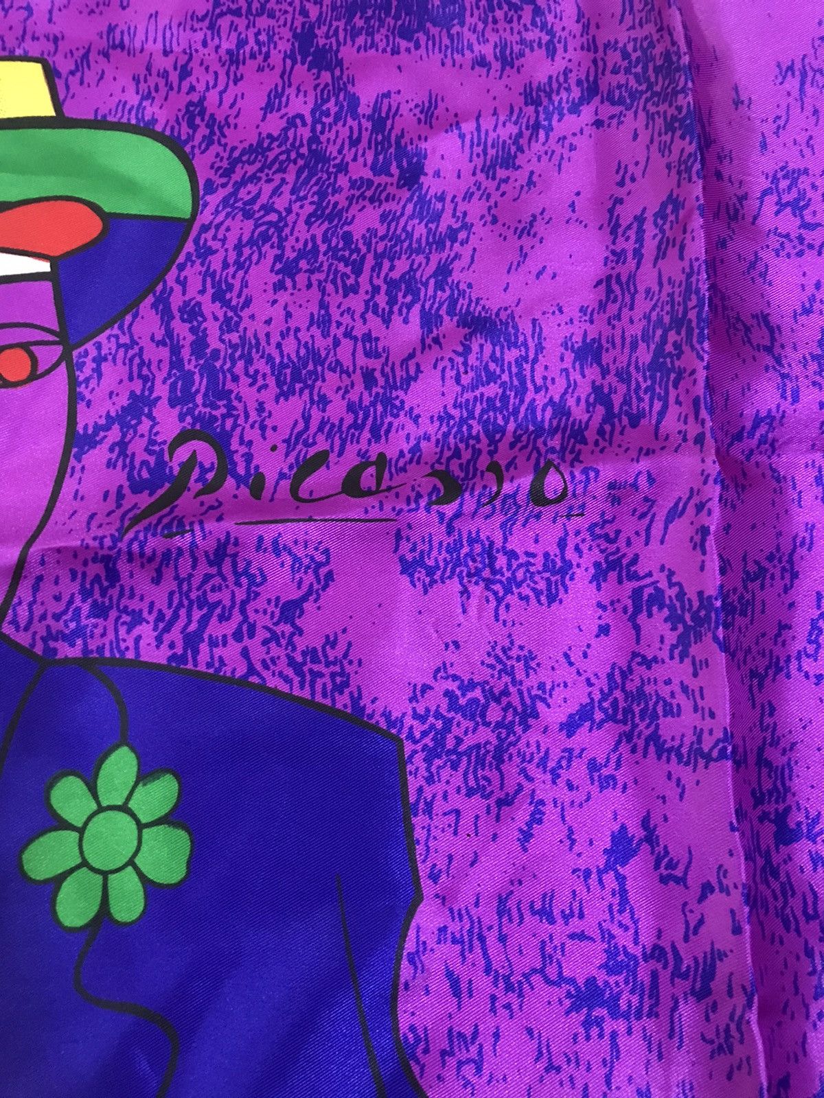Vintage Vintage Picasso-Inspired Abstract Silk Scarf Size ONE SIZE - 5 Thumbnail