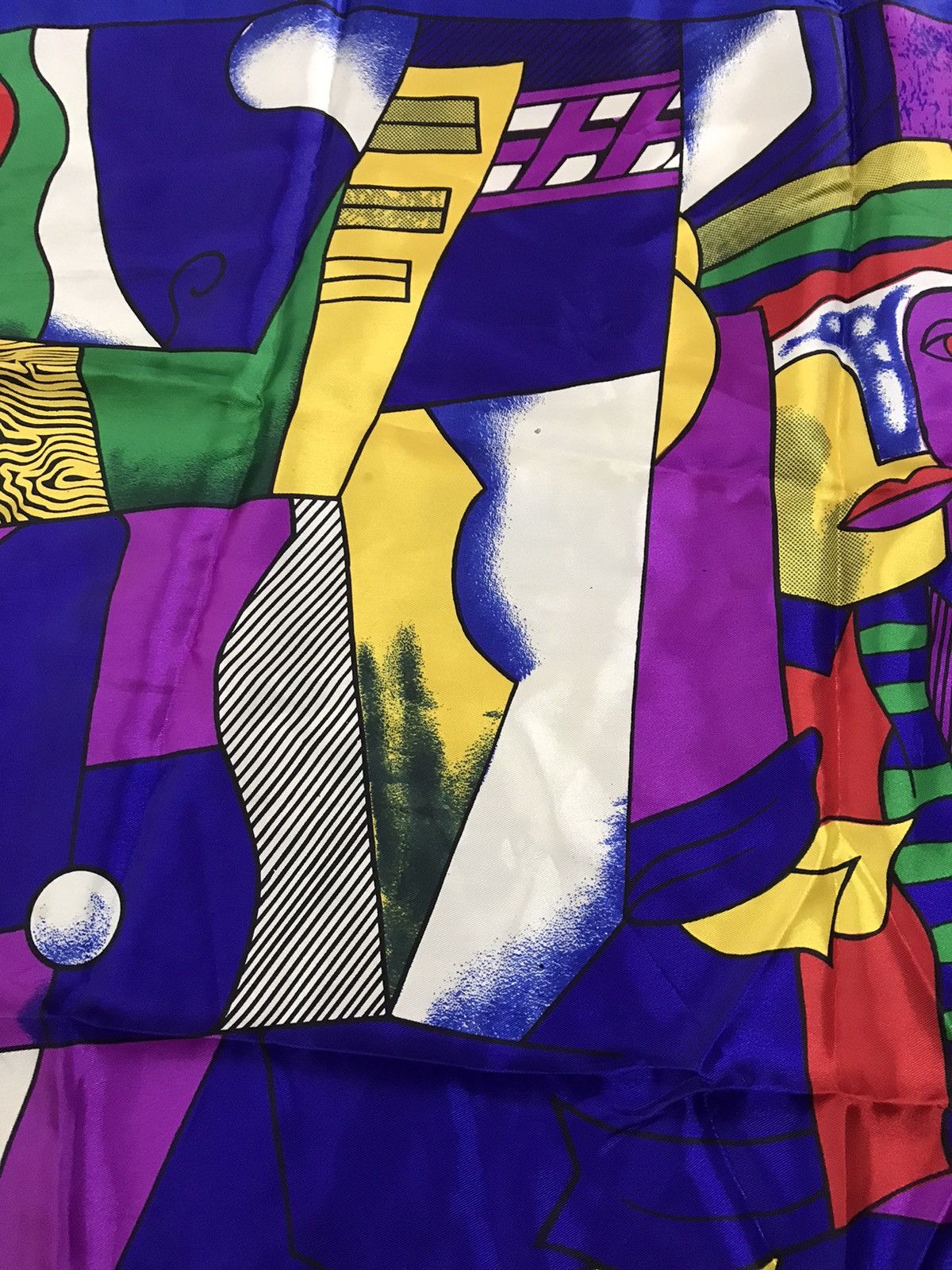 Vintage Vintage Picasso-Inspired Abstract Silk Scarf Size ONE SIZE - 10 Thumbnail
