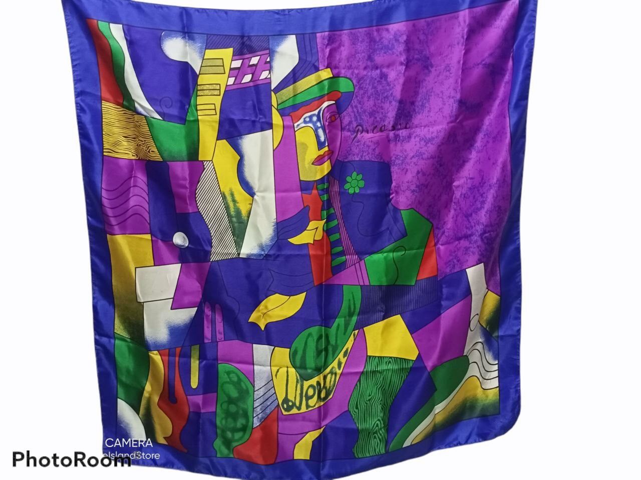 Vintage Vintage Picasso-Inspired Abstract Silk Scarf Size ONE SIZE - 6 Thumbnail