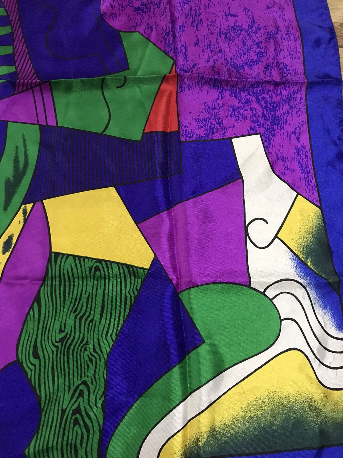 Vintage Vintage Picasso-Inspired Abstract Silk Scarf Size ONE SIZE - 12 Thumbnail