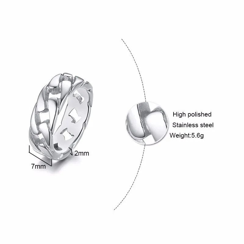 Jewelry 7MM Silver Color Ring (Size 7-12) Size ONE SIZE - 4 Thumbnail