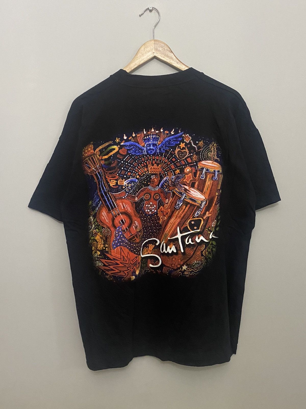 Band Tees 90s Carlos Santana Vintage Rock Tshirt Single Stitch Empire Size US XL / EU 56 / 4 - 2 Thumbnail