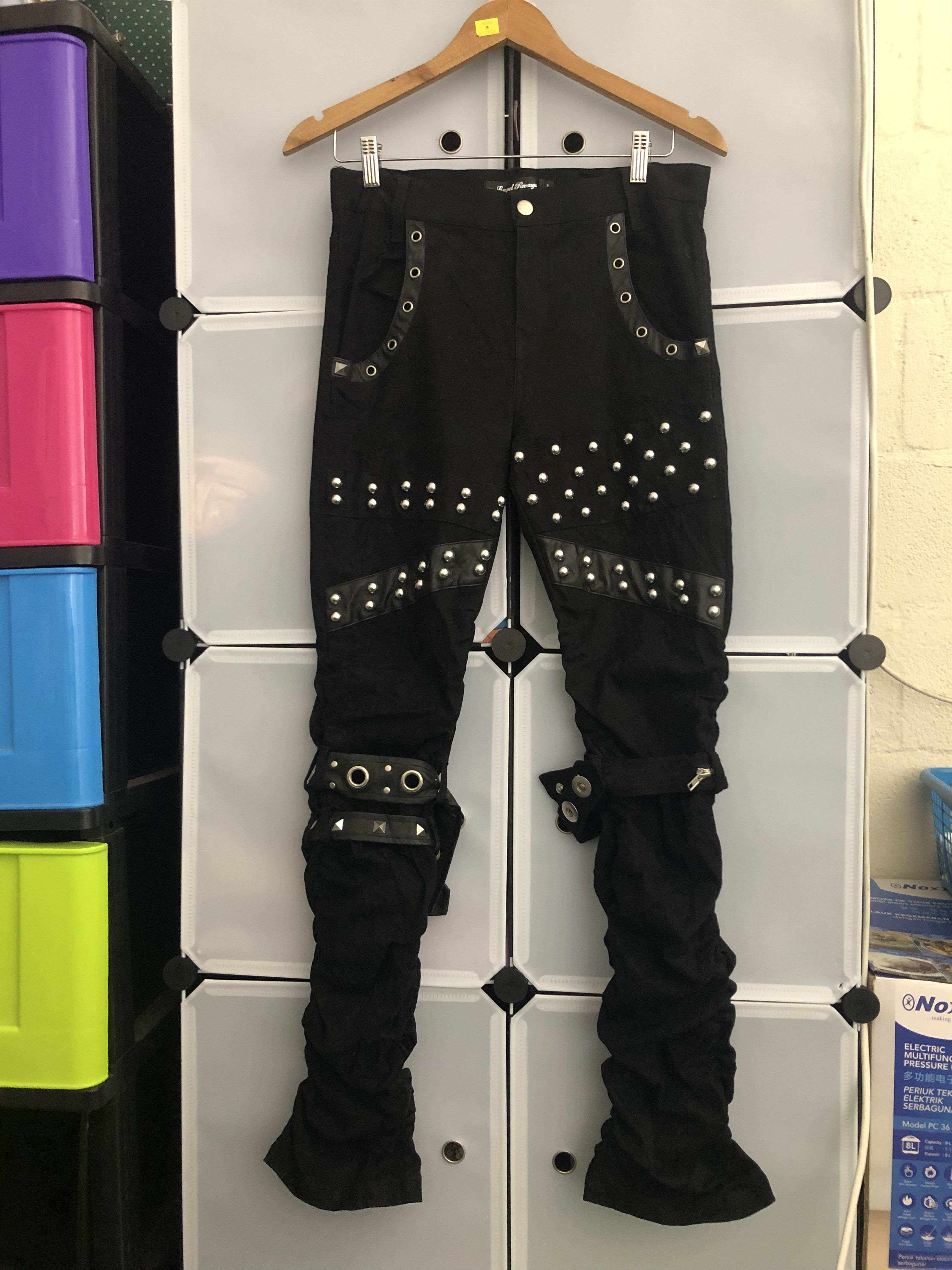 image of Seditionaries Sex Pot Revenge Bondage Punk Rockers Pants Stretchable Leg in Black, Men's (Size 30)