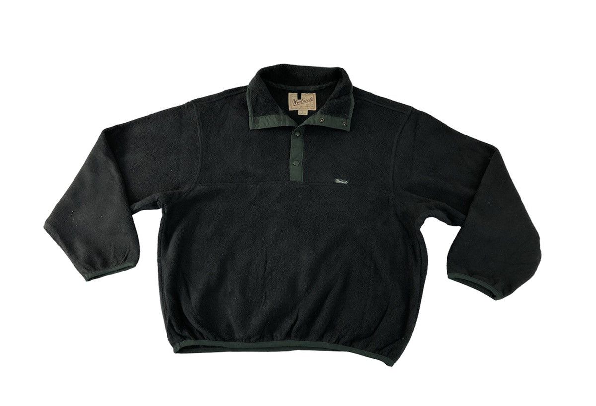 image of Polartec x Woolrich Woolen Mills Hype Woolrich Men Fleece Jacket Pull Over Half Snap Button (Size L