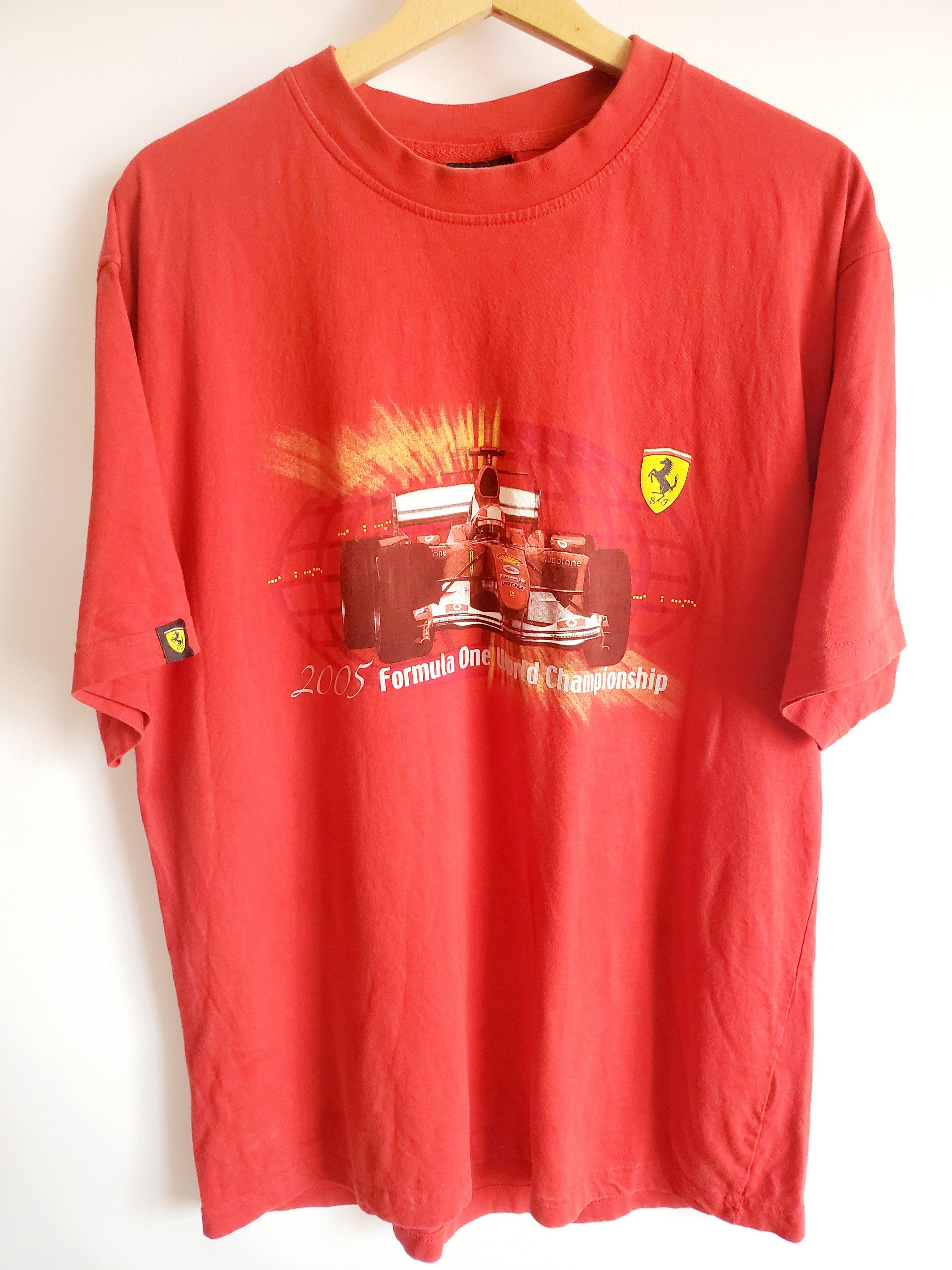 T-shirt Vintage Ferrari XXL Bleu Marine Maranello Campione Del Mondo - Excellent état Occasion