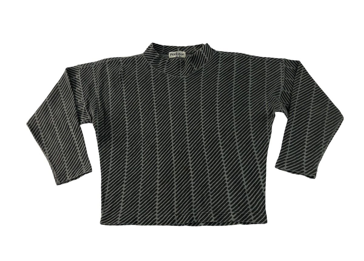 Designer × Issey Miyake × Japanese Brand 90s Plantation Issey Miyake Striped Turtle Neck Design Size M / US 6-8 / IT 42-44 - 1 Thumbnail