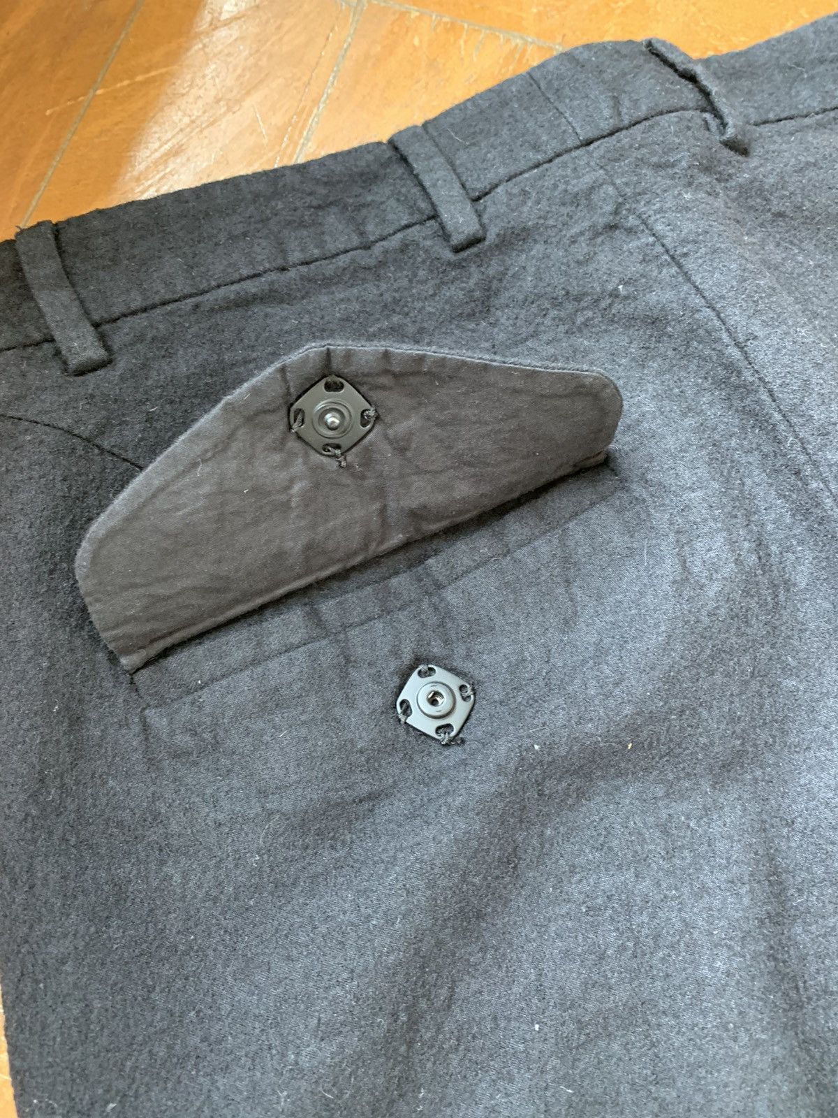 Alexandre Plokhov Italian made black boiled wool tapered slim pants Size US 28 / EU 44 - 14 Thumbnail