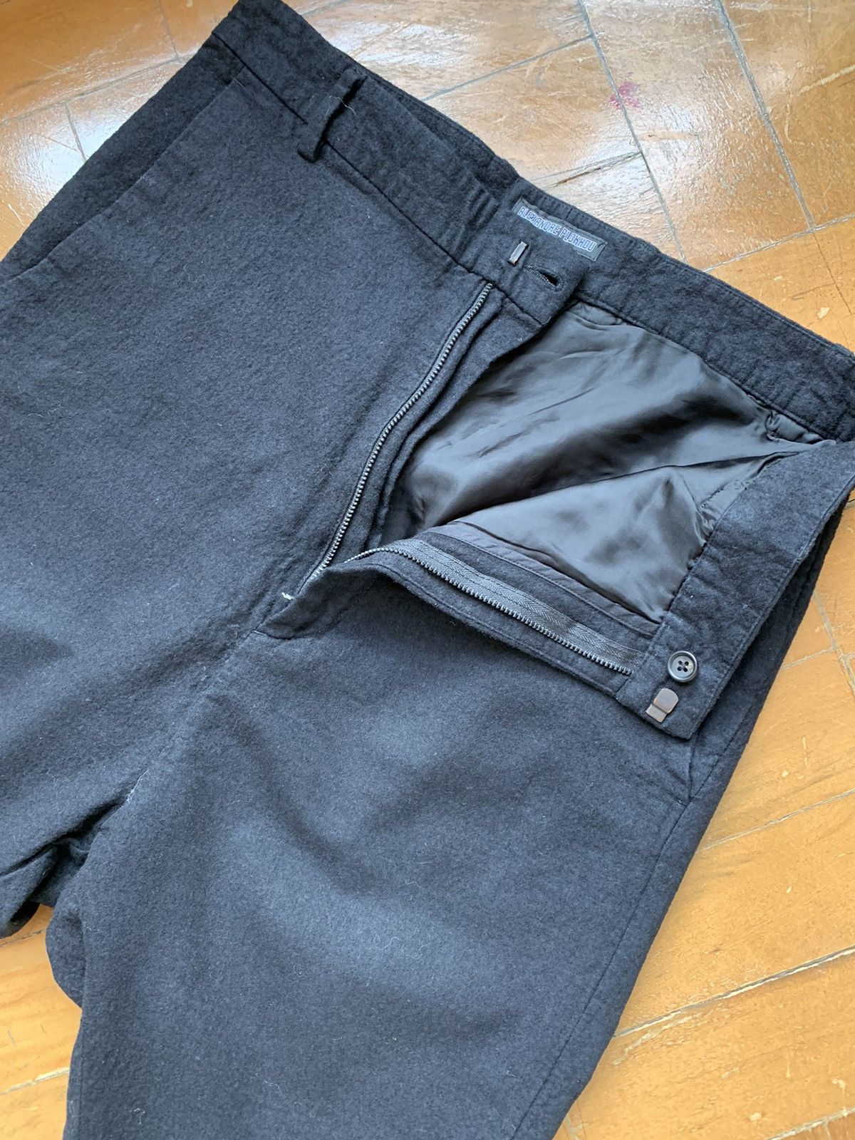 Alexandre Plokhov Italian made black boiled wool tapered slim pants Size US 28 / EU 44 - 6 Thumbnail