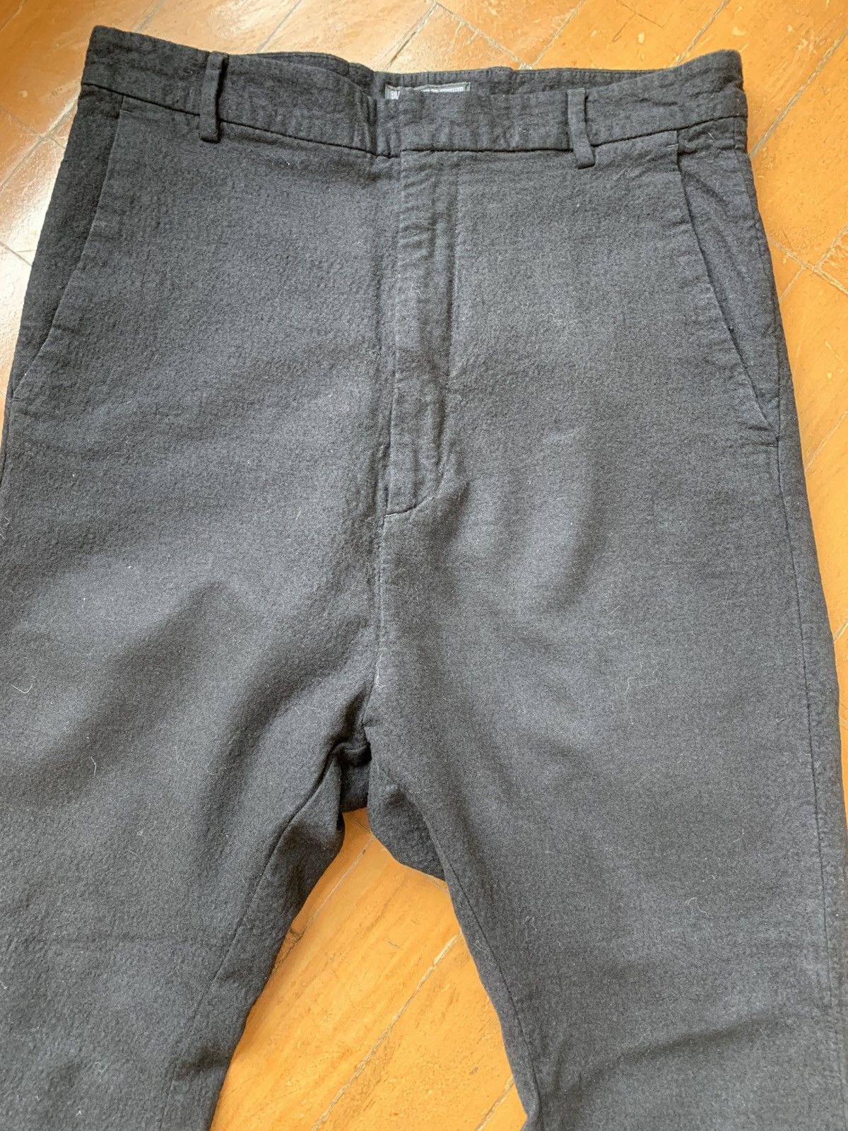 Alexandre Plokhov Italian made black boiled wool tapered slim pants Size US 28 / EU 44 - 4 Thumbnail
