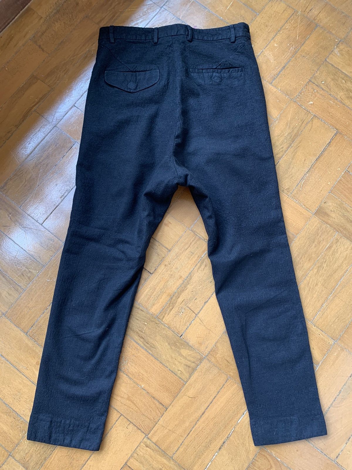 Alexandre Plokhov Italian made black boiled wool tapered slim pants Size US 28 / EU 44 - 10 Thumbnail