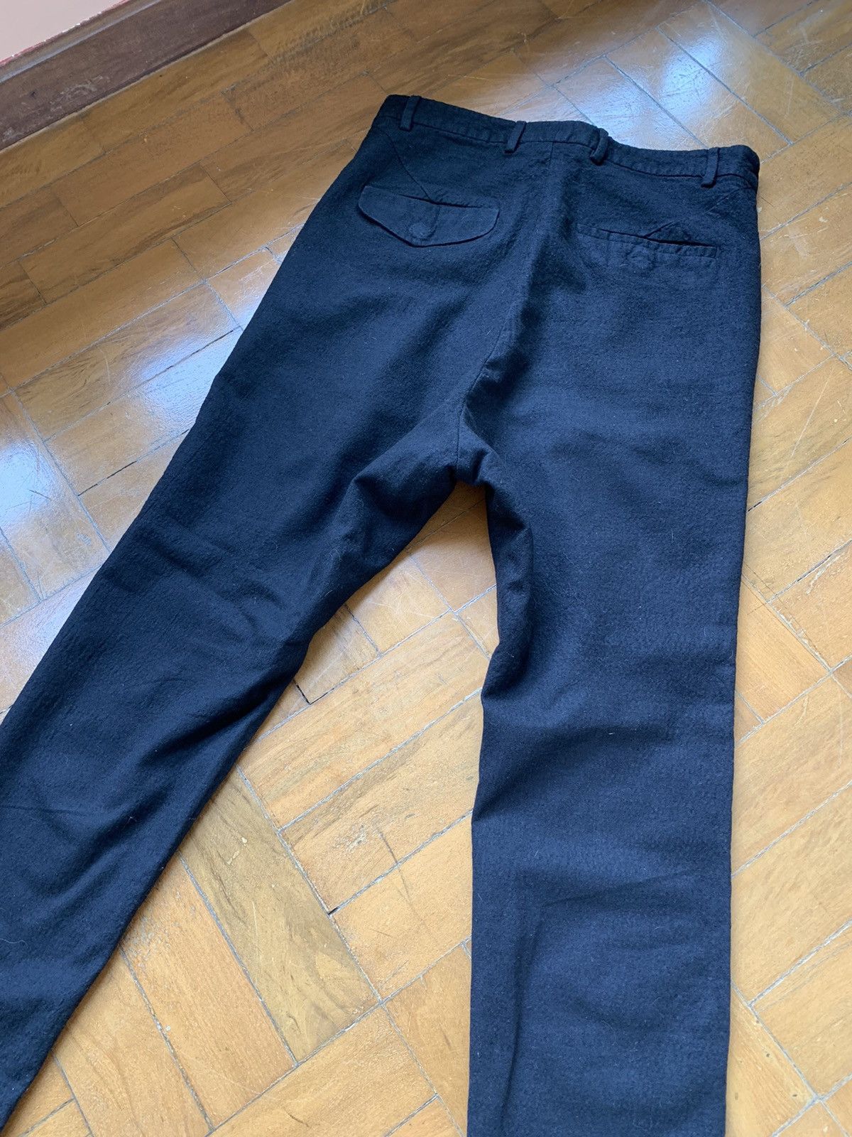 Alexandre Plokhov Italian made black boiled wool tapered slim pants Size US 28 / EU 44 - 11 Thumbnail