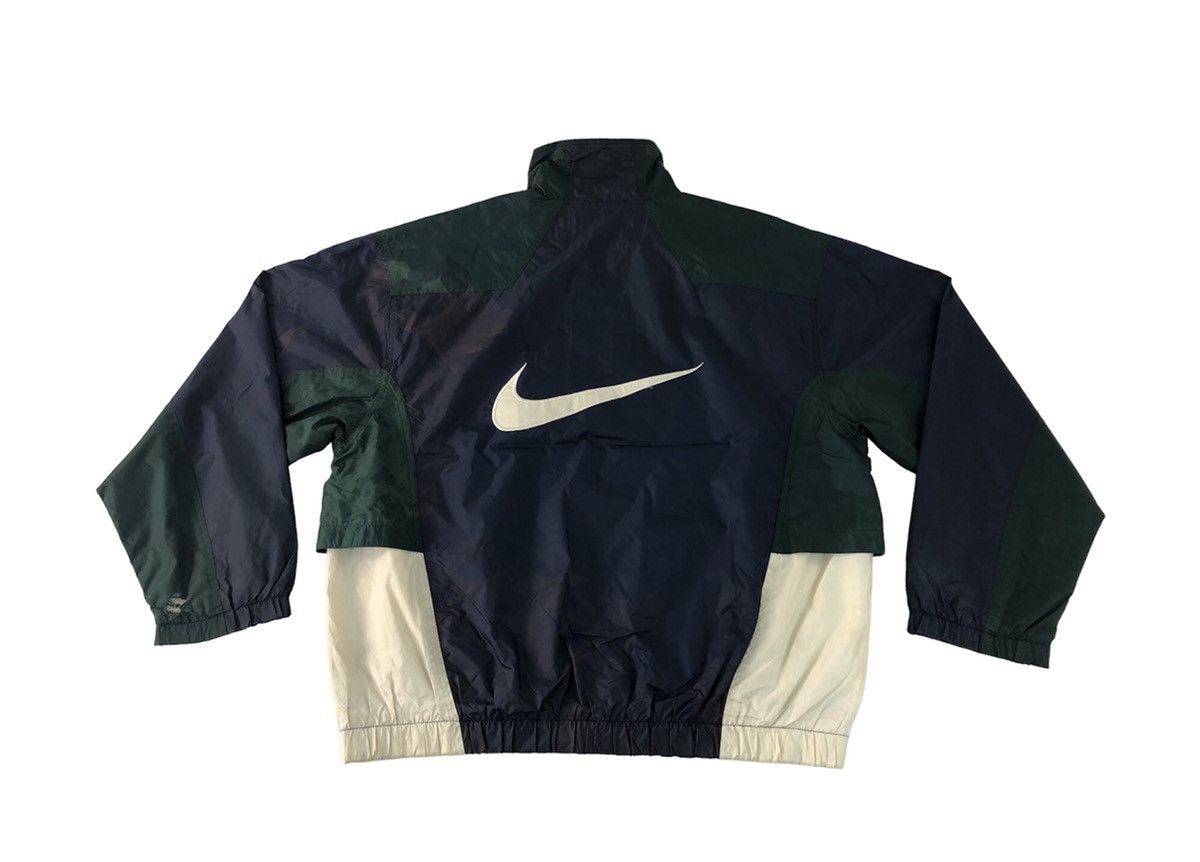 Nike Big popular Swoosh Windbreaker Jacket Full Zipper Embroidery Logo Nike large size