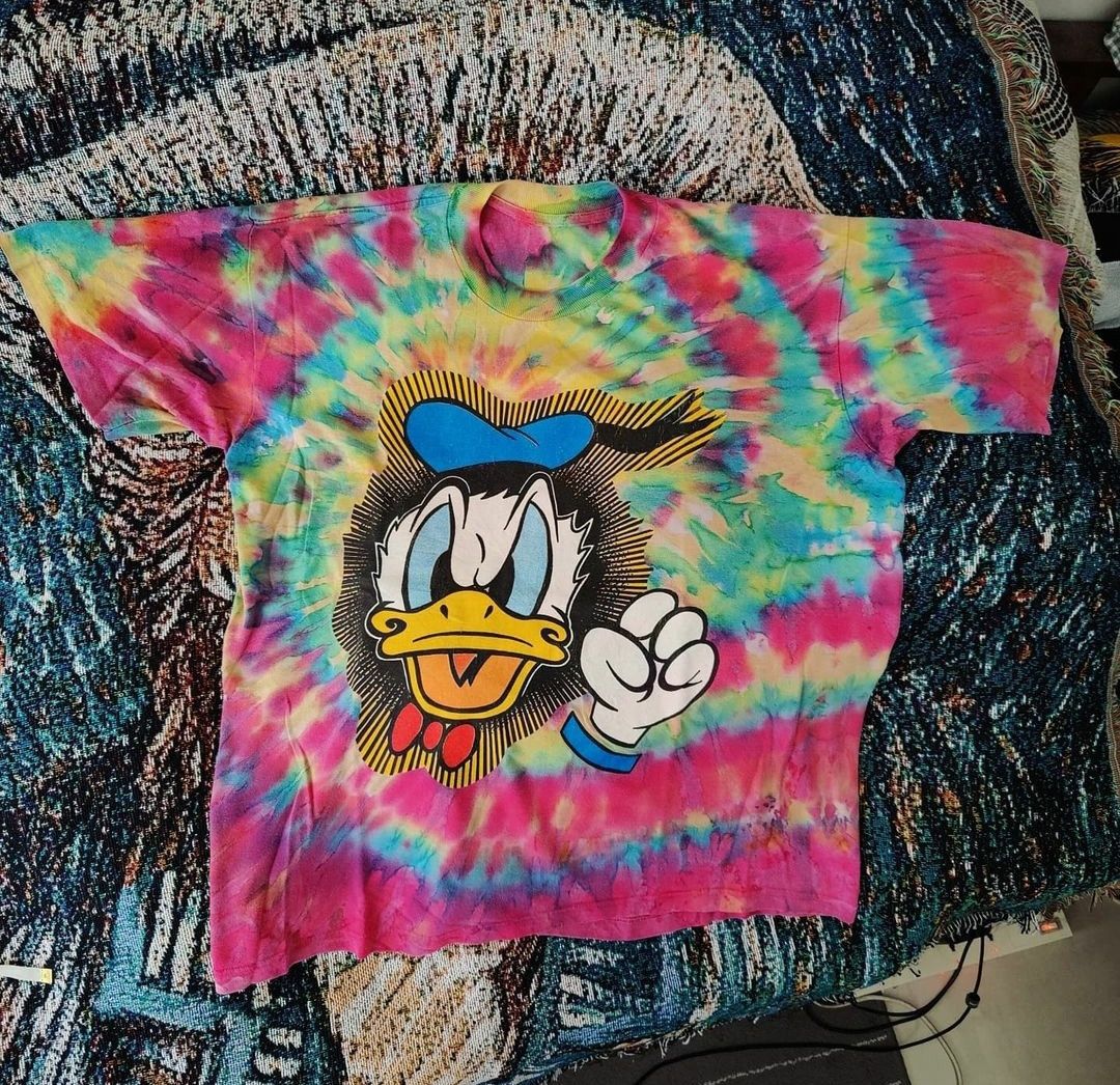 Disney × Vintage vtg90s - Donald Duck Tie-dye (Rare) Size US XL / EU 56 / 4 - 3 Thumbnail