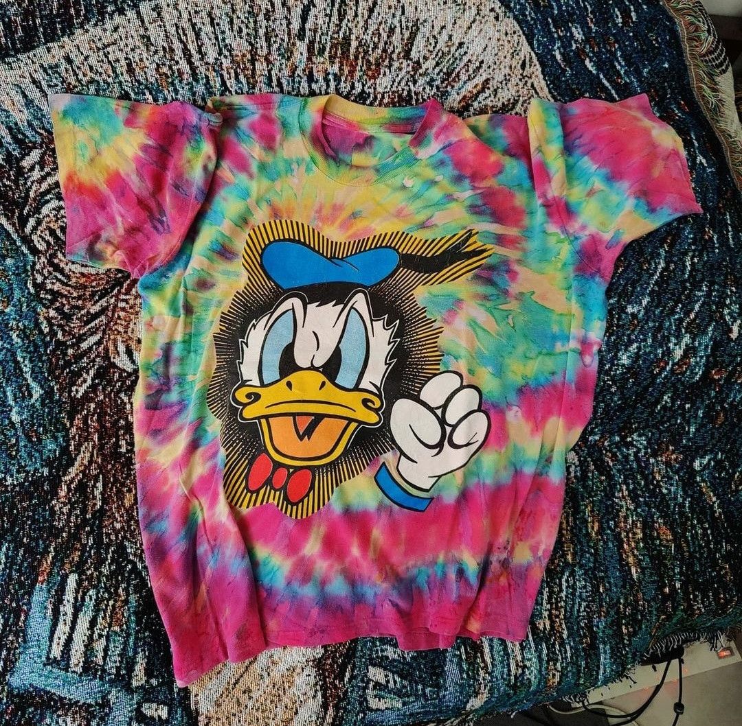 Disney × Vintage vtg90s - Donald Duck Tie-dye (Rare) Size US XL / EU 56 / 4 - 1 Thumbnail