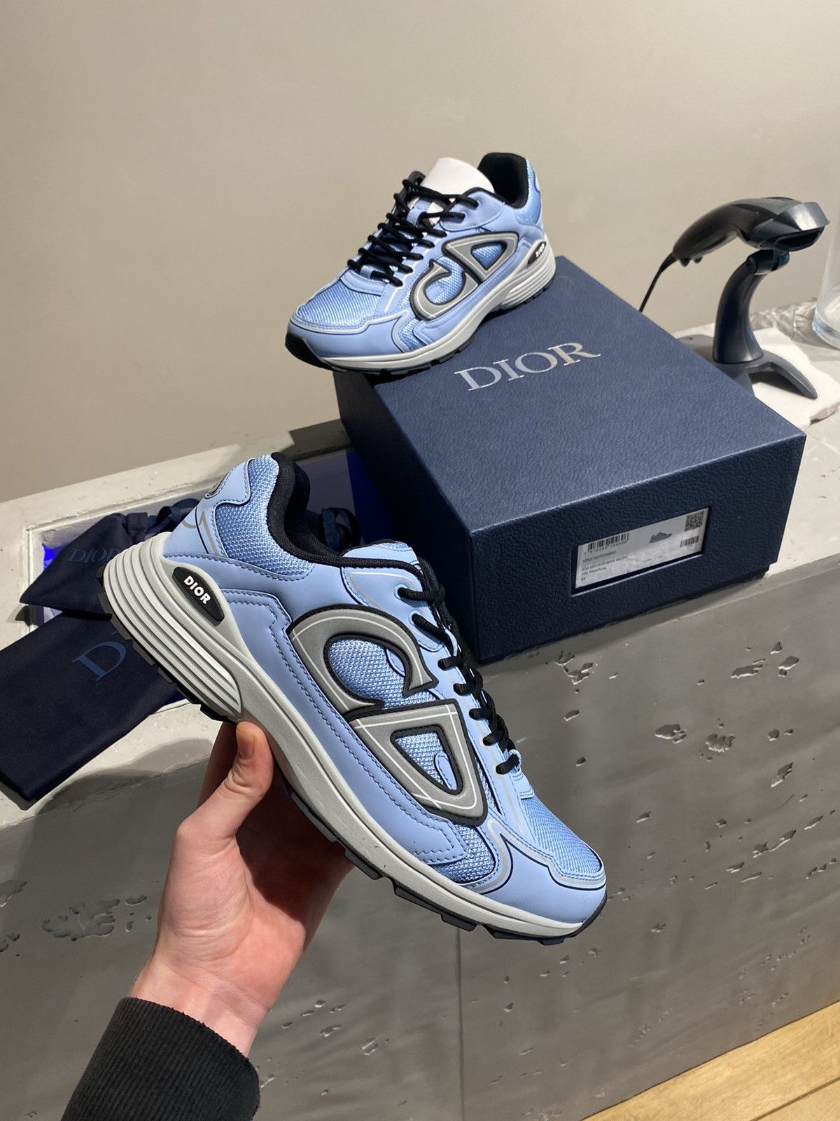 Dior B22 Trainer Blue Grey Orange Pre-Owned