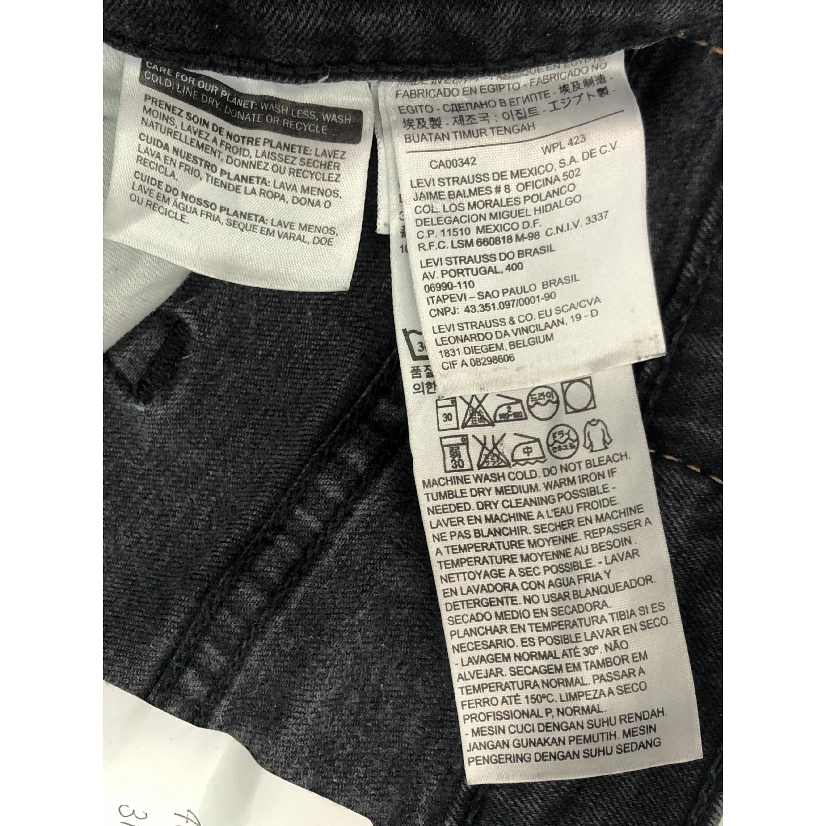 Levi's Vintage 90s Levis 514 Super Black Denim DP0095 Size US 29 - 7 Thumbnail