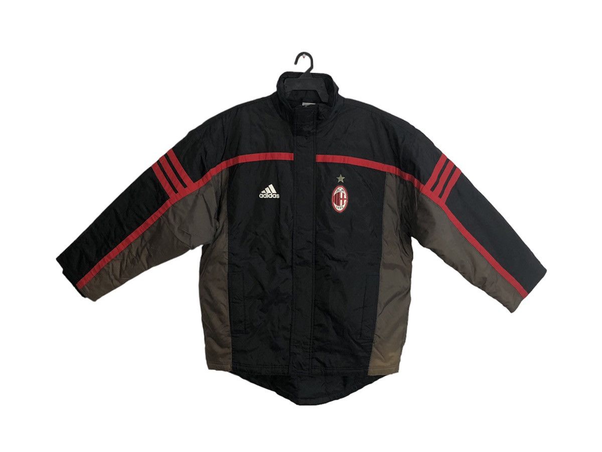 Adidas 90s Padded Adidas X Ac Milan Coach Jacket Three Stripes Size US L / EU 52-54 / 3 - 1 Thumbnail
