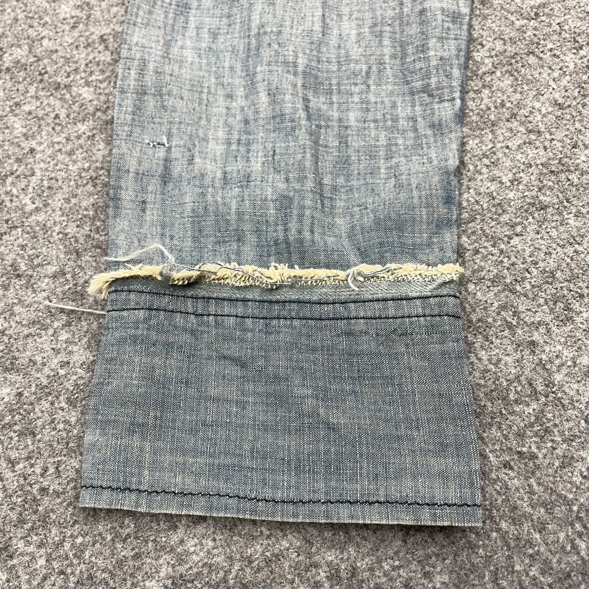 Levi's × Vintage Vintage Chambray 70's Levi's Distressed Leather Pocket Shirt Size US S / EU 44-46 / 1 - 6 Thumbnail
