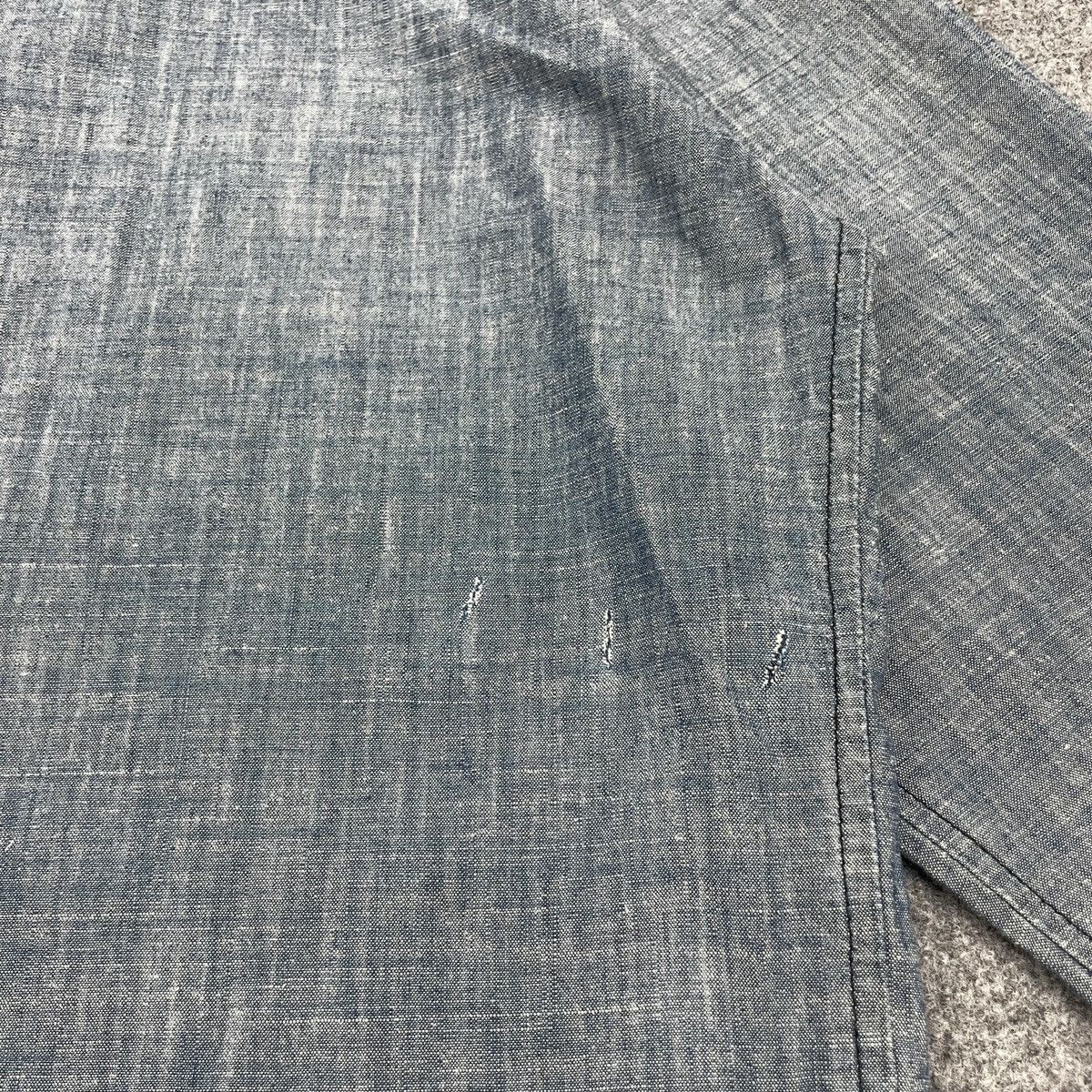 Levi's × Vintage Vintage Chambray 70's Levi's Distressed Leather Pocket Shirt Size US S / EU 44-46 / 1 - 16 Thumbnail
