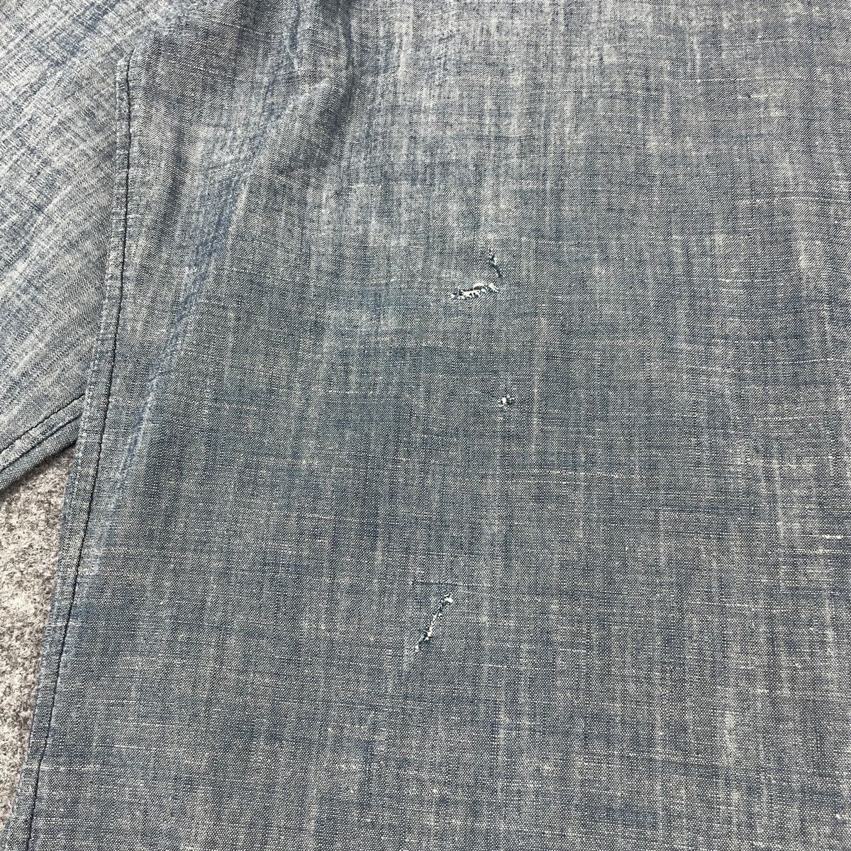 Levi's × Vintage Vintage Chambray 70's Levi's Distressed Leather Pocket Shirt Size US S / EU 44-46 / 1 - 17 Thumbnail
