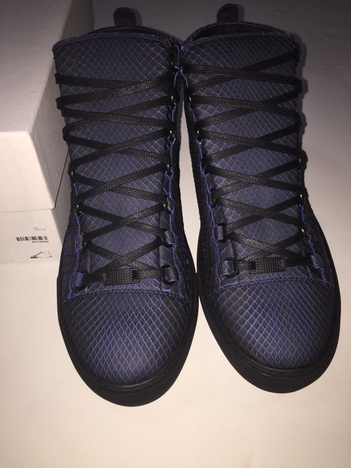 Balenciaga New Balenciaga Arena Sneakers Python Black Blue Size 45 12 Grailed