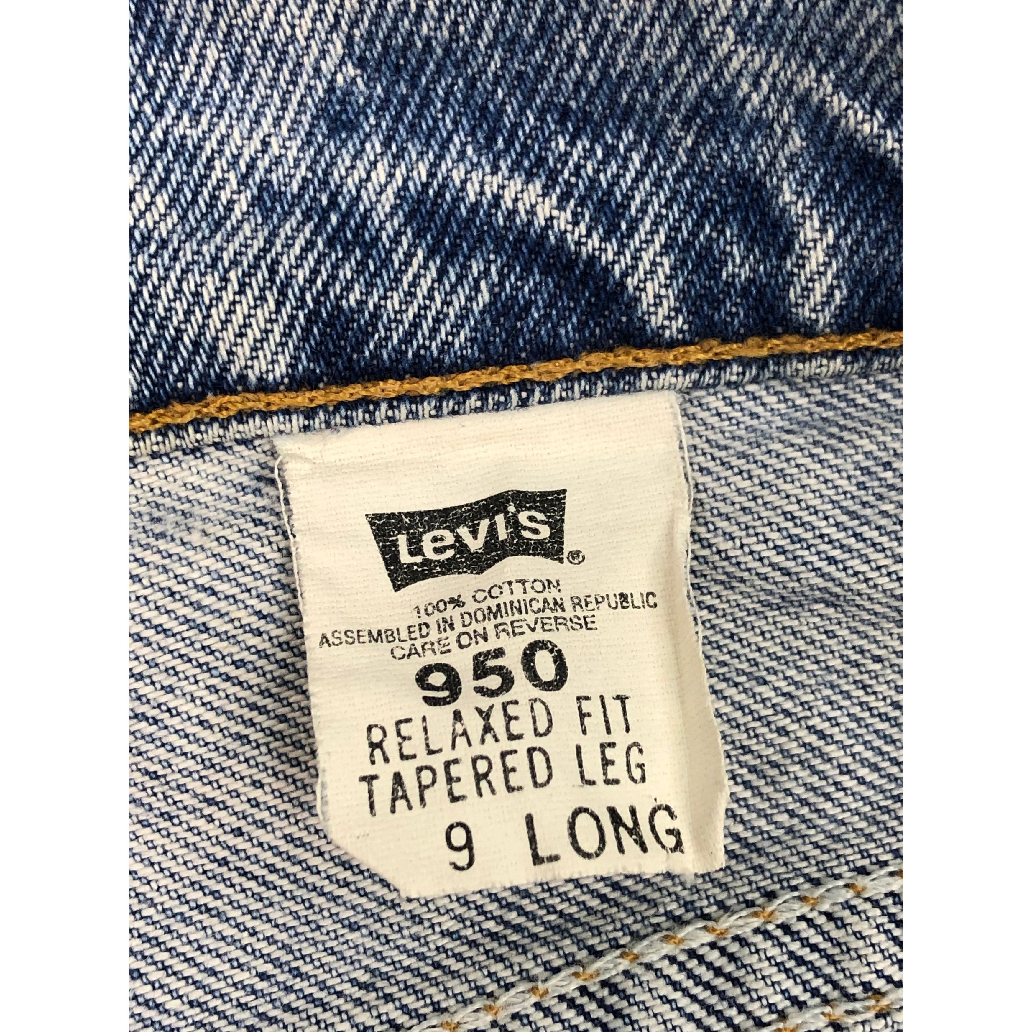 Levi's Vintage 90s Levis 950 Blue Tapered Leg Jeans DP0220 Size US 29 - 6 Thumbnail