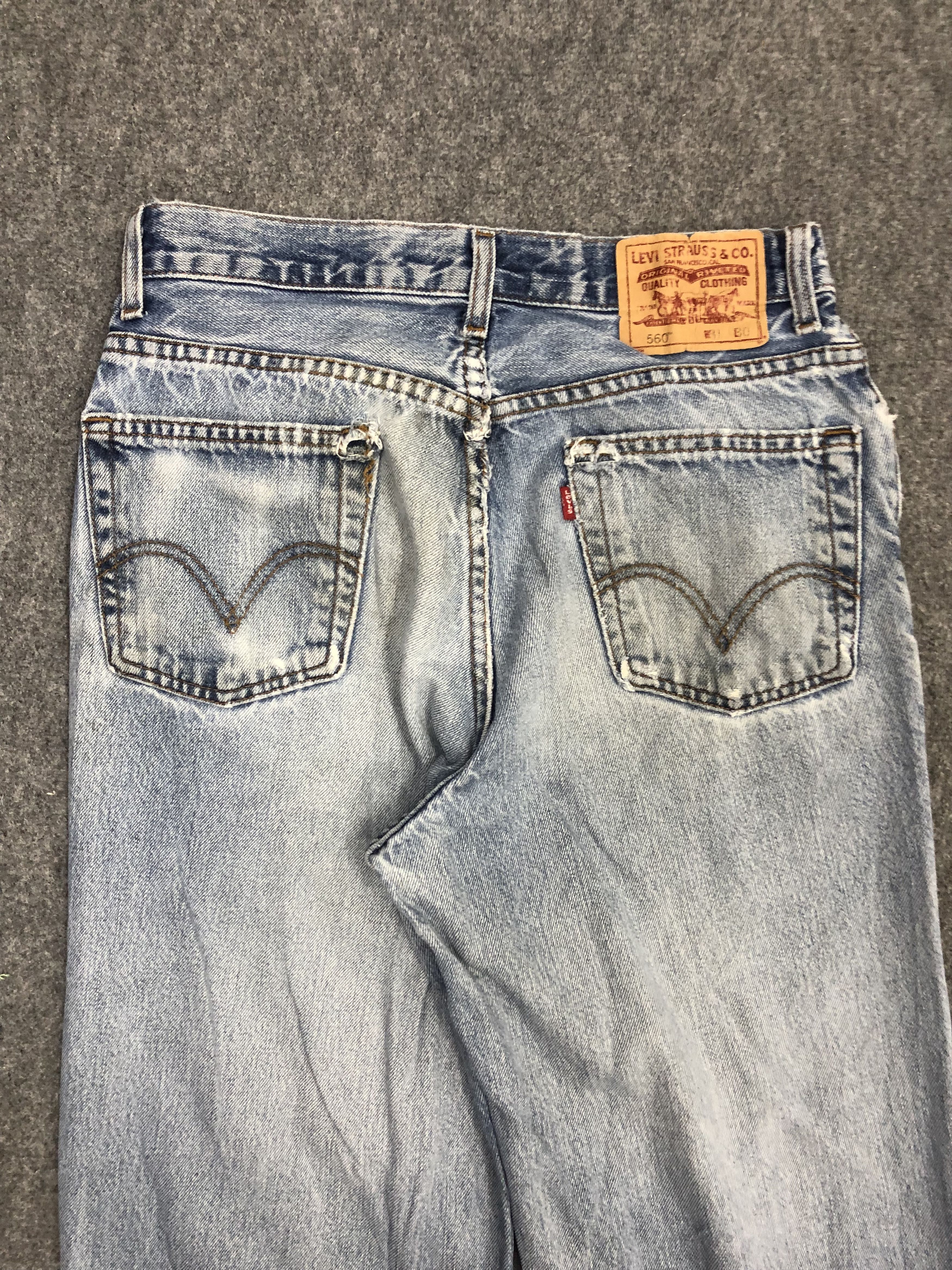 Levi's Vintage Levis 560 Sun Faded Denim DP1260 Size US 29 - 4 Thumbnail