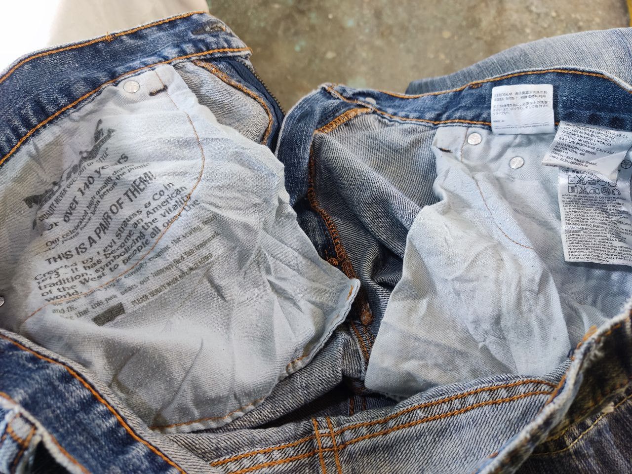 Levi's levis 505 straight cut distressed denim Size US 39 - 13 Thumbnail