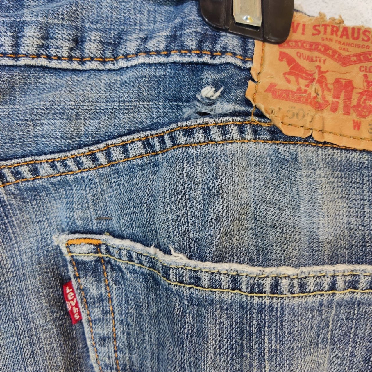 Levi's levis 505 straight cut distressed denim Size US 39 - 7 Thumbnail