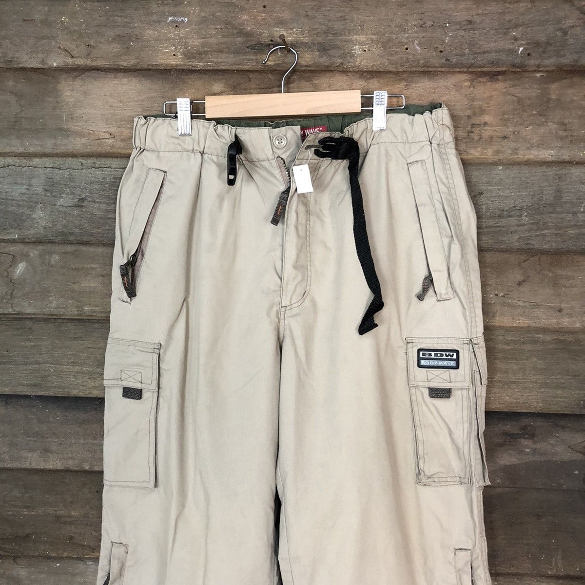 Japanese Brand Body Wave Brown multipocket cropped skater Cargo Pants #4479 Size US 30 / EU 46 - 2 Thumbnail