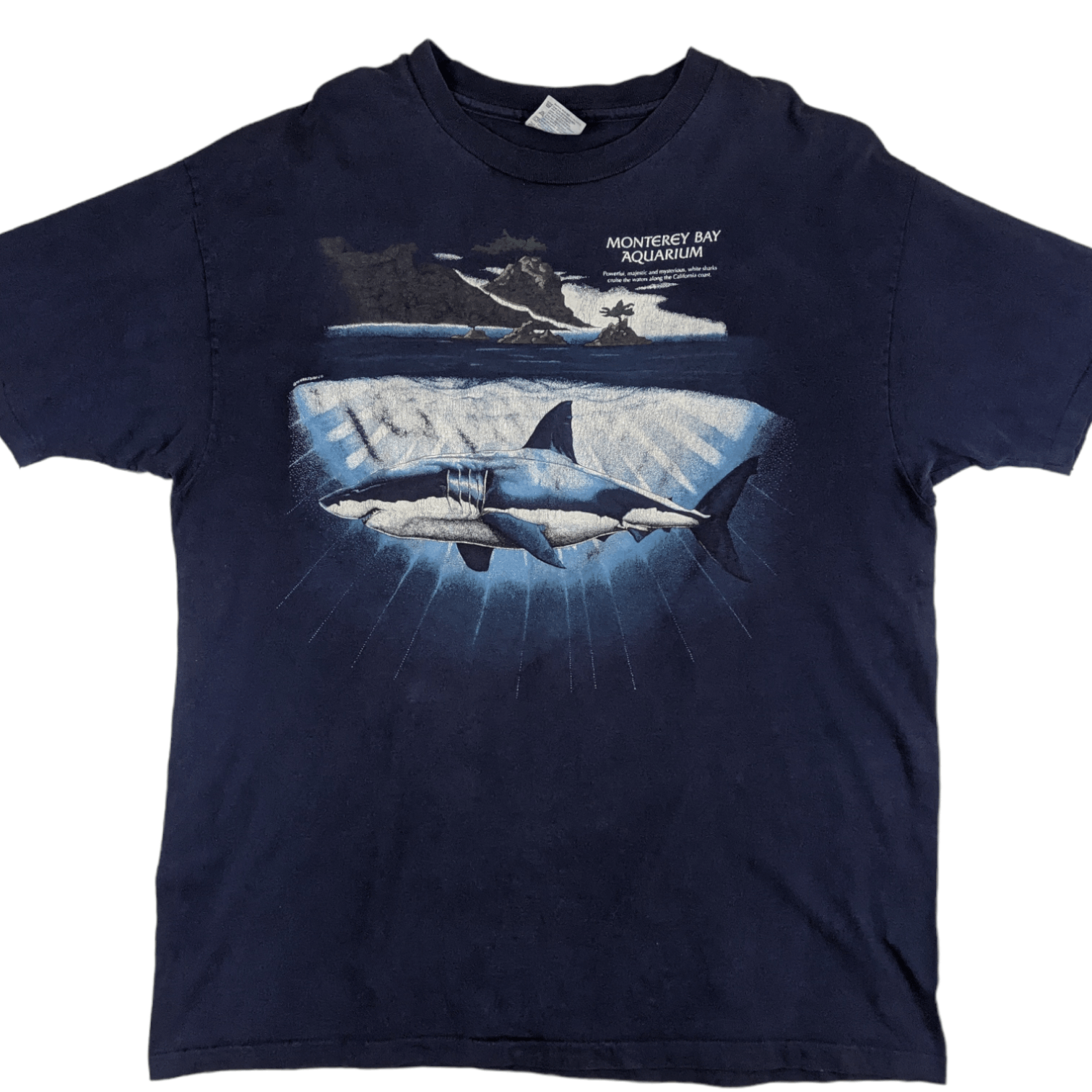 Hanes Vintage 90's HANES Monterey Bay Aquarium Full Print T-Shirt Size US XL / EU 56 / 4 - 2 Thumbnail