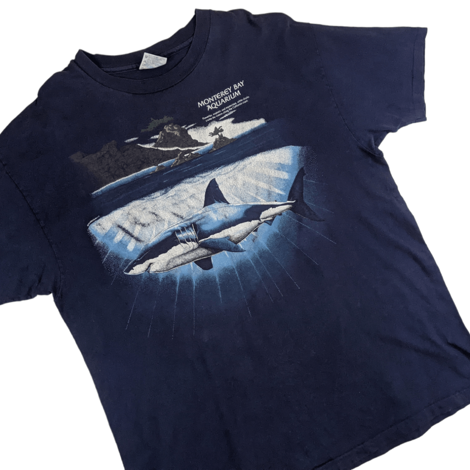 Hanes Vintage 90's HANES Monterey Bay Aquarium Full Print T-Shirt Size US XL / EU 56 / 4 - 3 Thumbnail