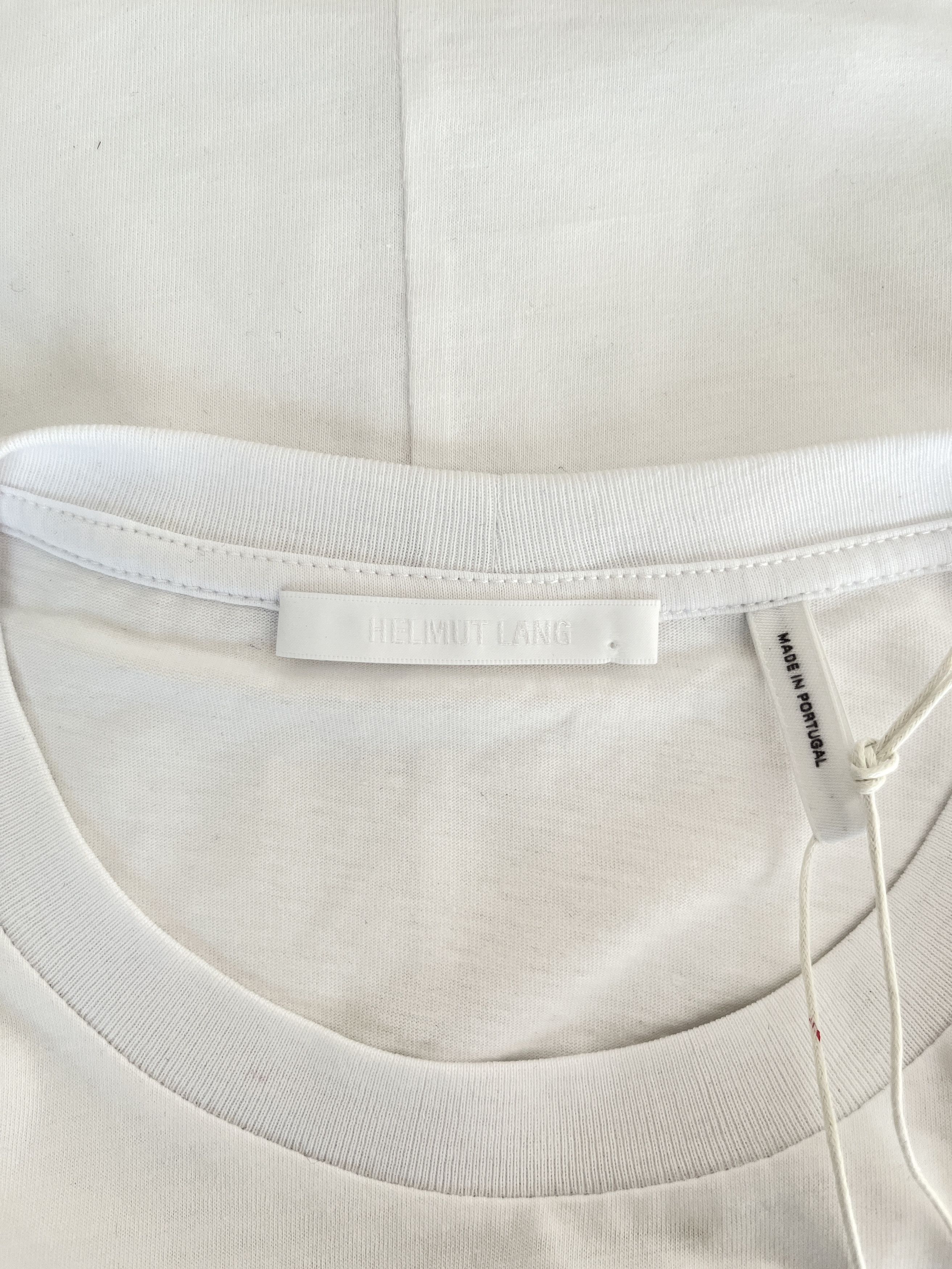 Helmut Lang ⚡️QUICK SALE⚡️ Helmut Lang Yellow Stripe White Tshirt Size US L / EU 52-54 / 3 - 3 Thumbnail