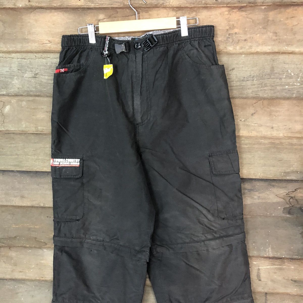 Japanese Brand DLL T&C The Surf Design Black hiking track Cargo Pants #2400 Size US 33 - 2 Thumbnail