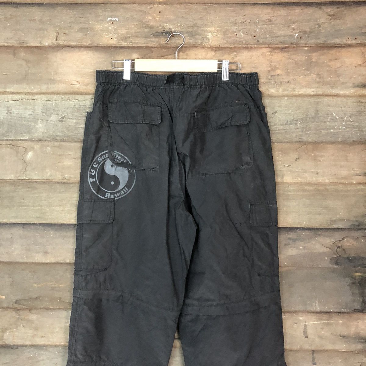 Japanese Brand DLL T&C The Surf Design Black hiking track Cargo Pants #2400 Size US 33 - 13 Thumbnail