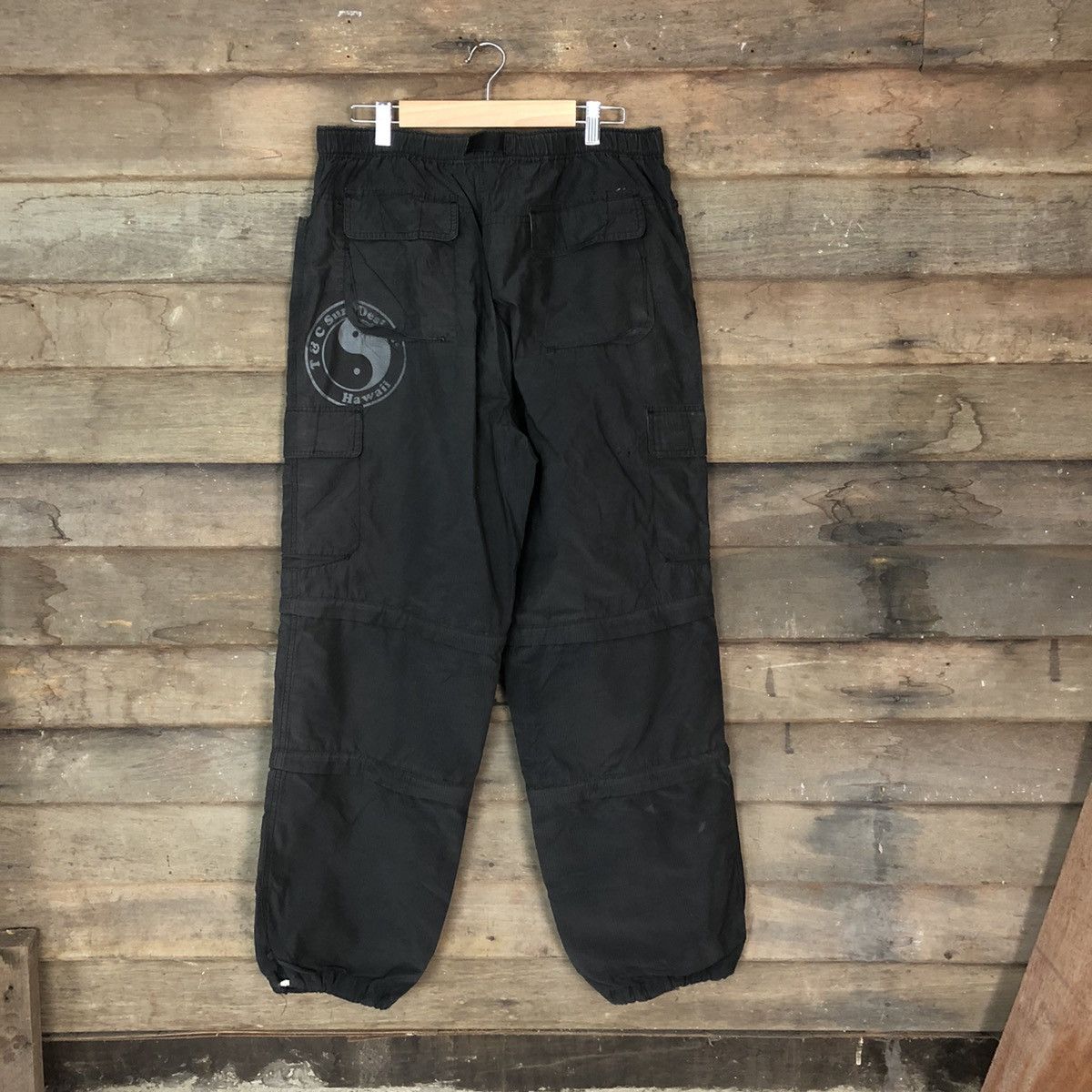 Japanese Brand DLL T&C The Surf Design Black hiking track Cargo Pants #2400 Size US 33 - 12 Thumbnail