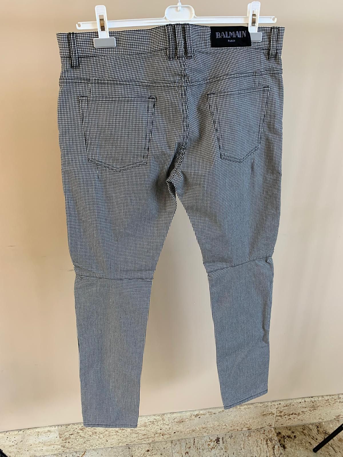 Balmain Houndstooth Biker Denim in Black & White Size US 38 / EU 54 - 13 Thumbnail