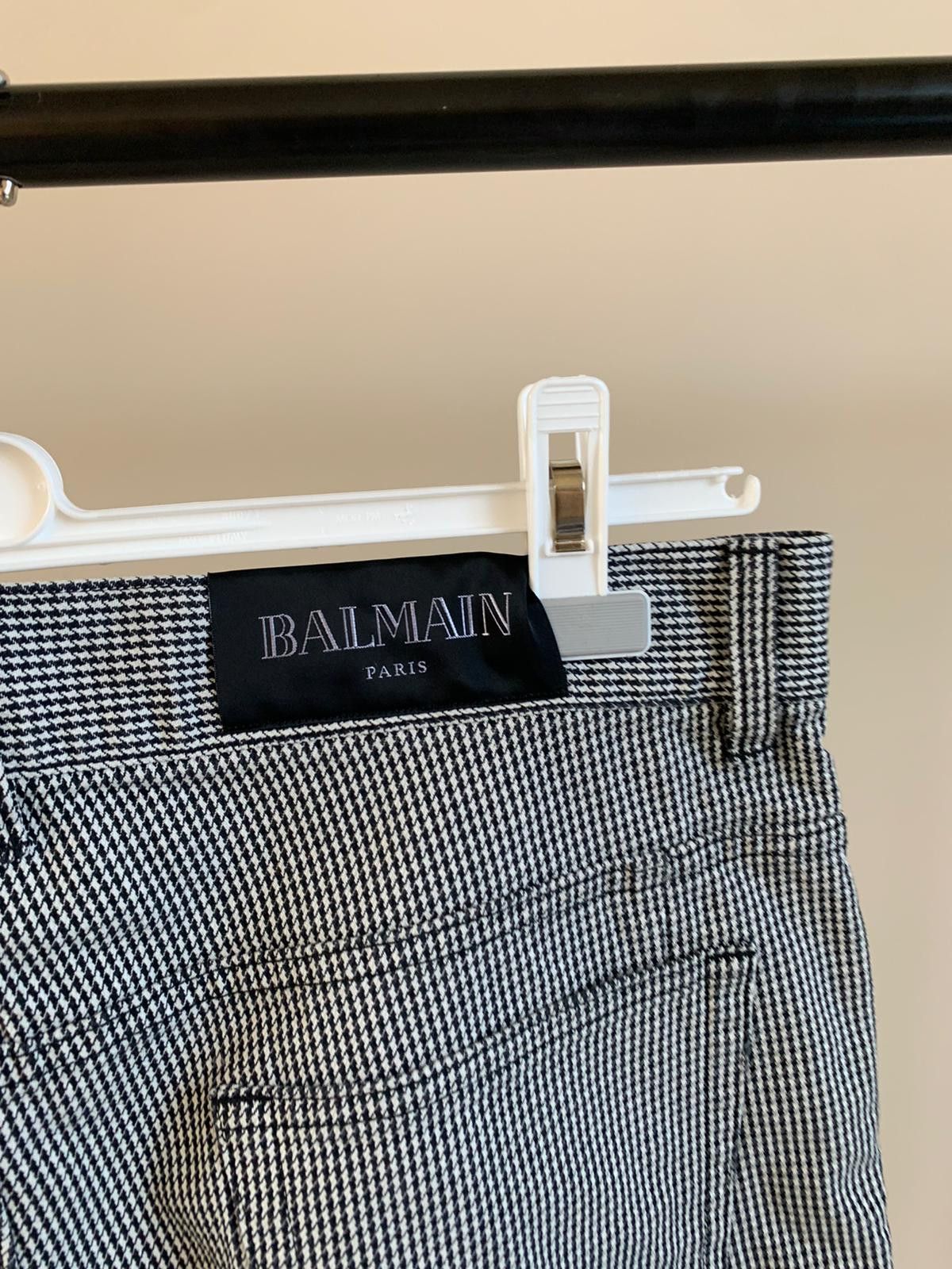 Balmain Houndstooth Biker Denim in Black & White Size US 38 / EU 54 - 12 Thumbnail