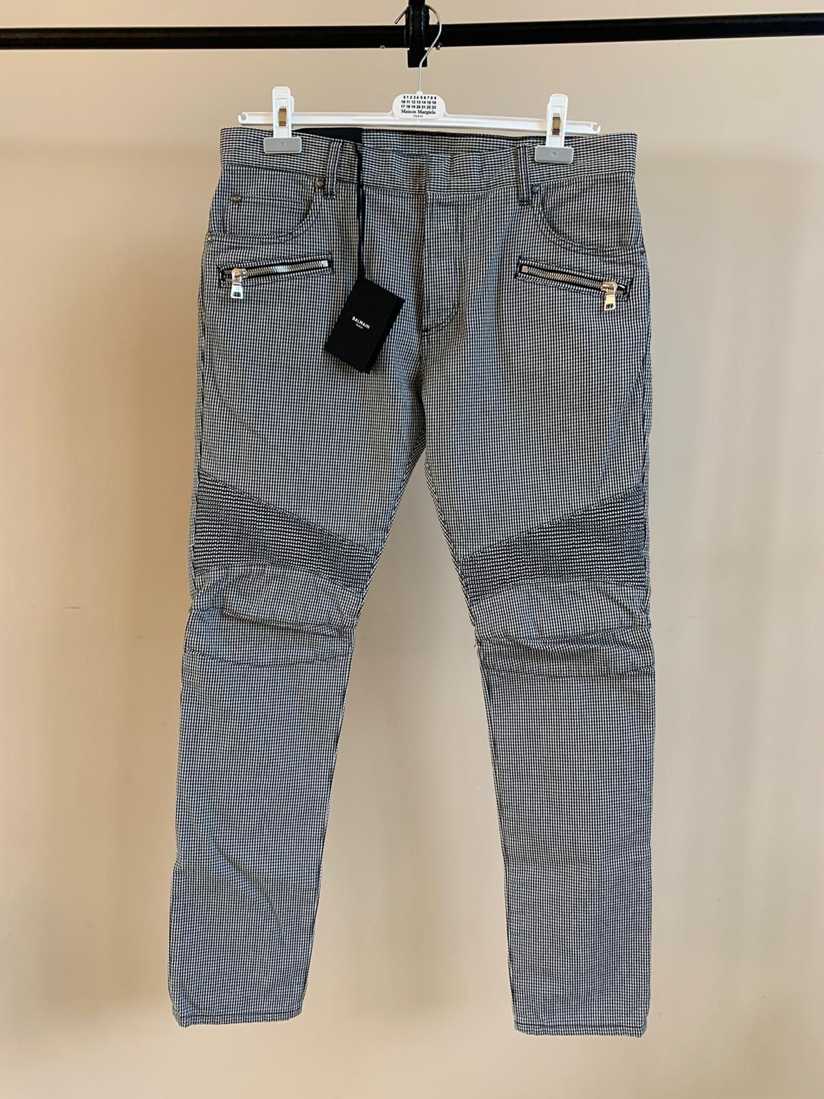 Balmain Houndstooth Biker Denim in Black & White Size US 38 / EU 54 - 4 Thumbnail
