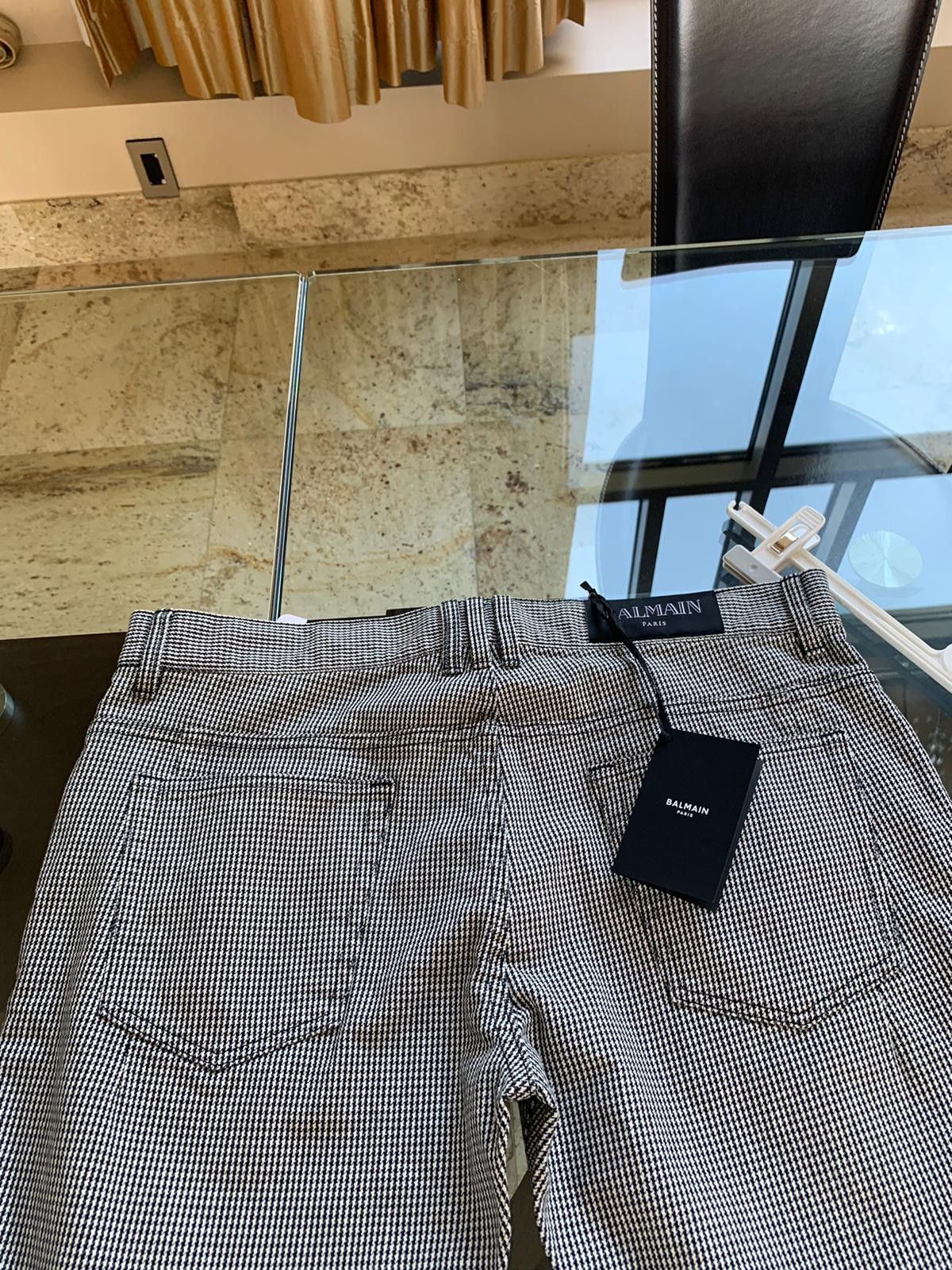 Balmain Houndstooth Biker Denim in Black & White Size US 38 / EU 54 - 17 Thumbnail