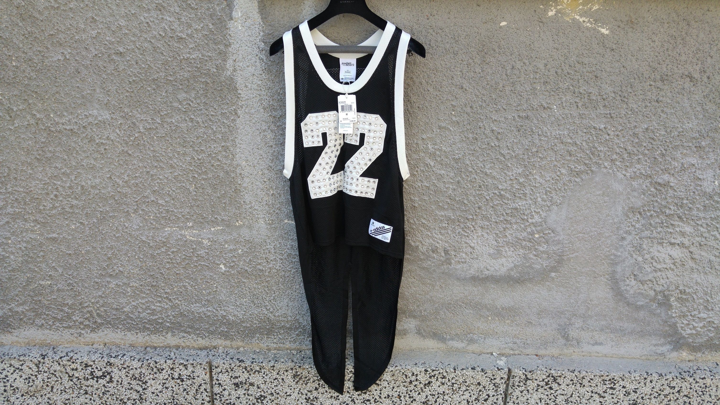 image of Adidas Originals Jeremy Scott Studded Tail Tank Top Jersey in Black, Men's (Size Medium)