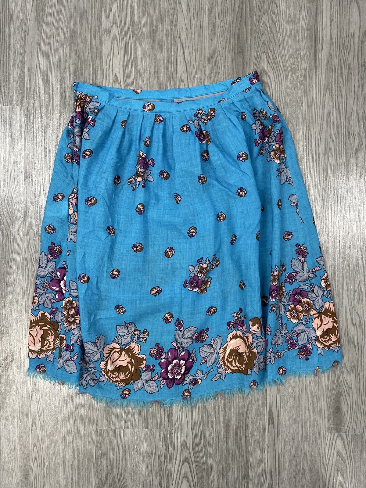 Issey Miyake × Sunao Kuwahara Sunoa Kuwahara Floral Holiday Skirt Size 29" - 2 Thumbnail