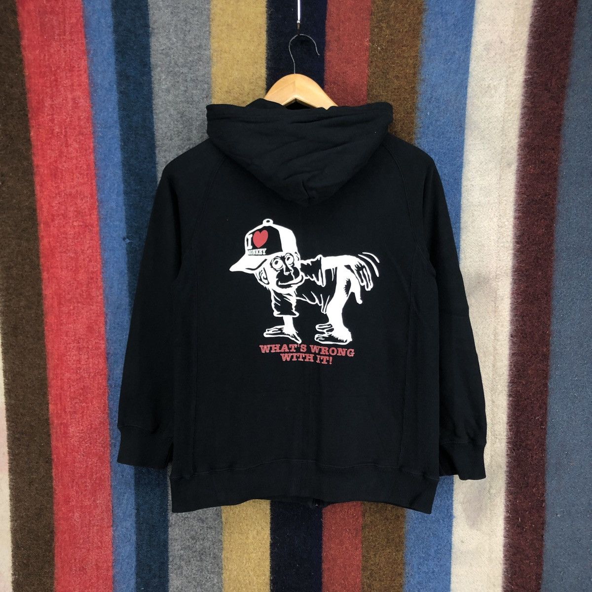 Japanese Brand I LOVE MONKEY by LOSION Hip Hop Hoodie #2701-97 Size US S / EU 44-46 / 1 - 1 Thumbnail
